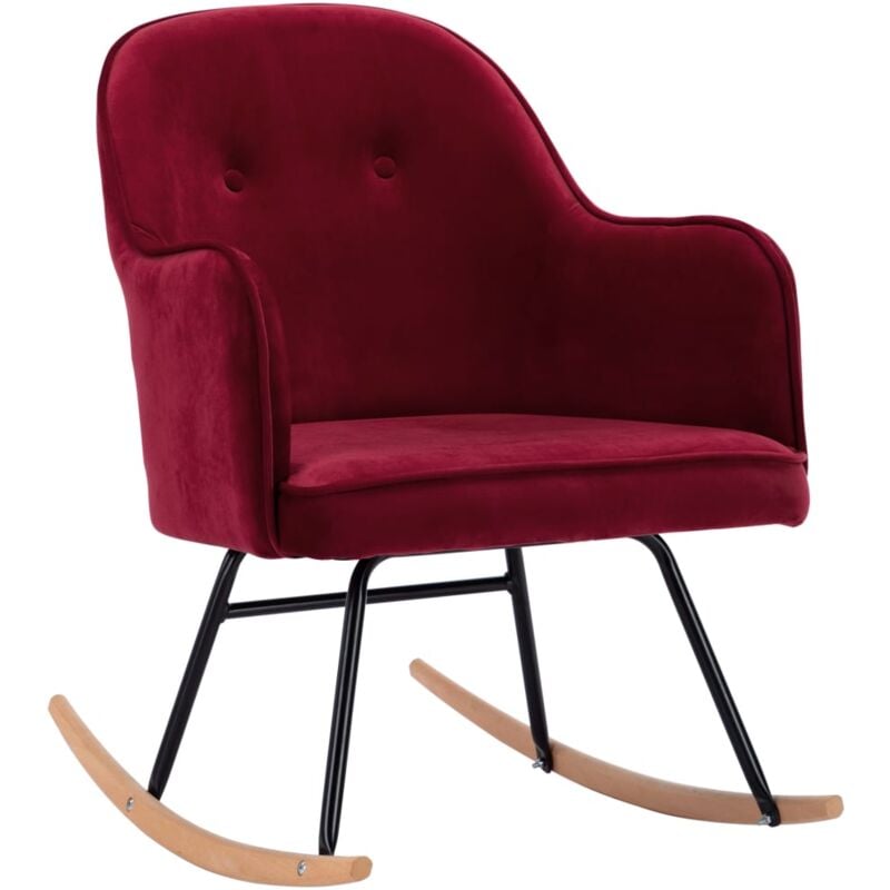 

Silla Mecedora de Terciopelo Rojo Vino Tinto - Rojo - Vidaxl