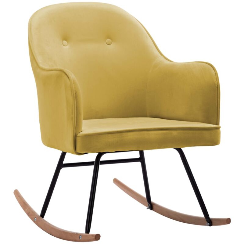 

Silla Mecedora de Terciopelo Amarillo Mostaza - Amarillo - Vidaxl