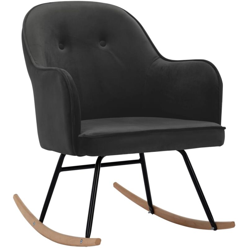 

vidaXL Silla Mecedora de Terciopelo Gris Oscuro - Gris