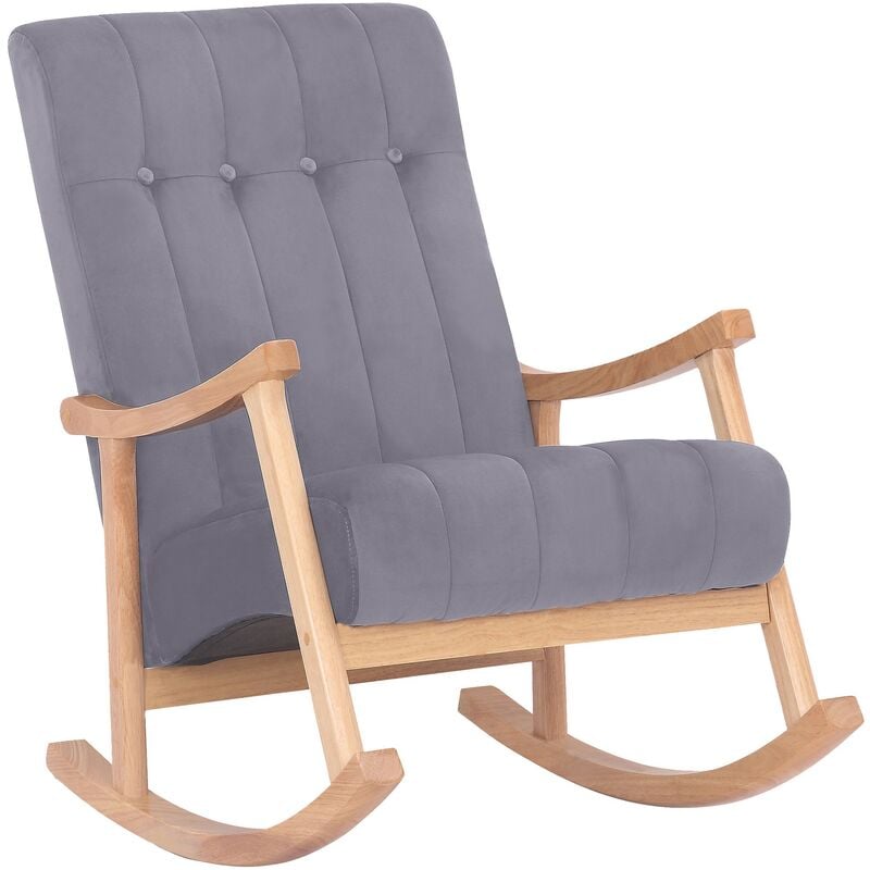 

CLP - Silla mecedora Saltillo en terciopelo Natural/gris