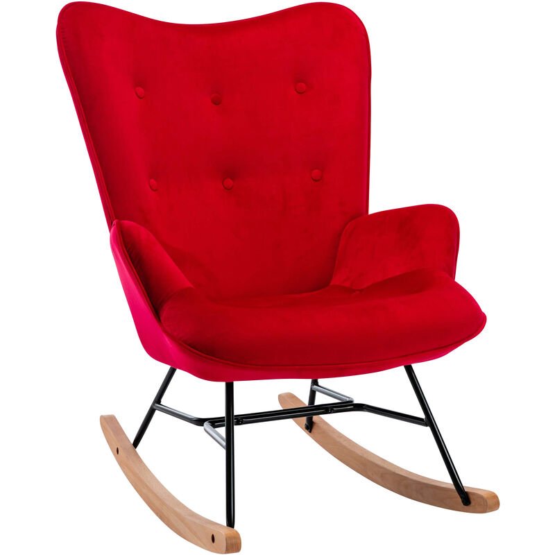 

CLP - Silla Mecedora Sanka En Terciopelo Rojo