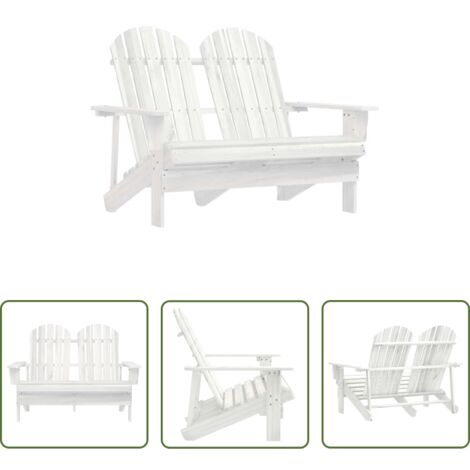 Silla mecedora -  Silla Adirondack de jardín 2 plazas madera de abeto blanco