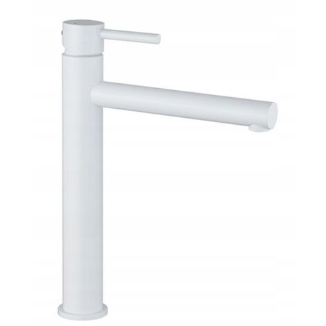 SILLA Mitigeur lavabo moderne bec haut en Laiton, économie d'eau, Blanc