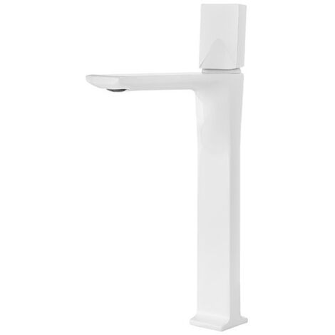 SILLA Mitigeur lavabo moderne bec haut en Laiton, économie d'eau, Blanc