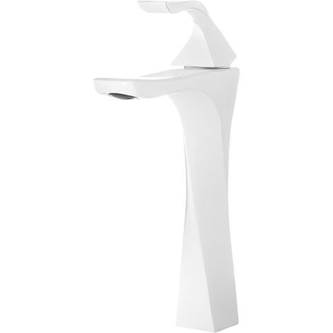 SILLA Mitigeur lavabo moderne bec haut en Laiton, économie d'eau, Blanc
