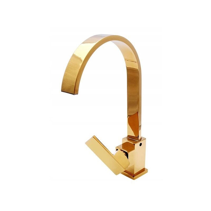 Desconocido - silla Mitigeur lavabo moderne bec haut en Laiton, économie d'eau, Doré