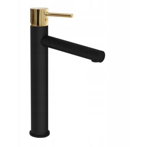 SILLA Mitigeur lavabo moderne bec haut en Laiton, économie d'eau, Noir