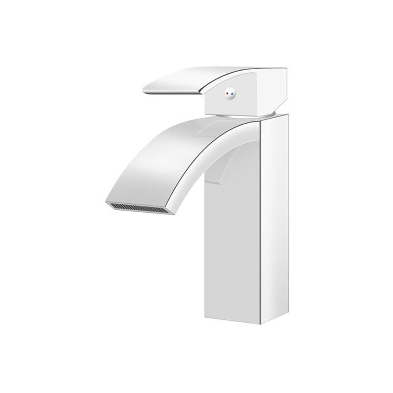 SILLA Mitigeur lavabo moderne en Laiton, cascade, Chromé