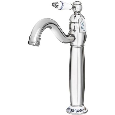 SILLA Mitigeur lavabo retro bec haut en Laiton, économie d'eau, Chromé