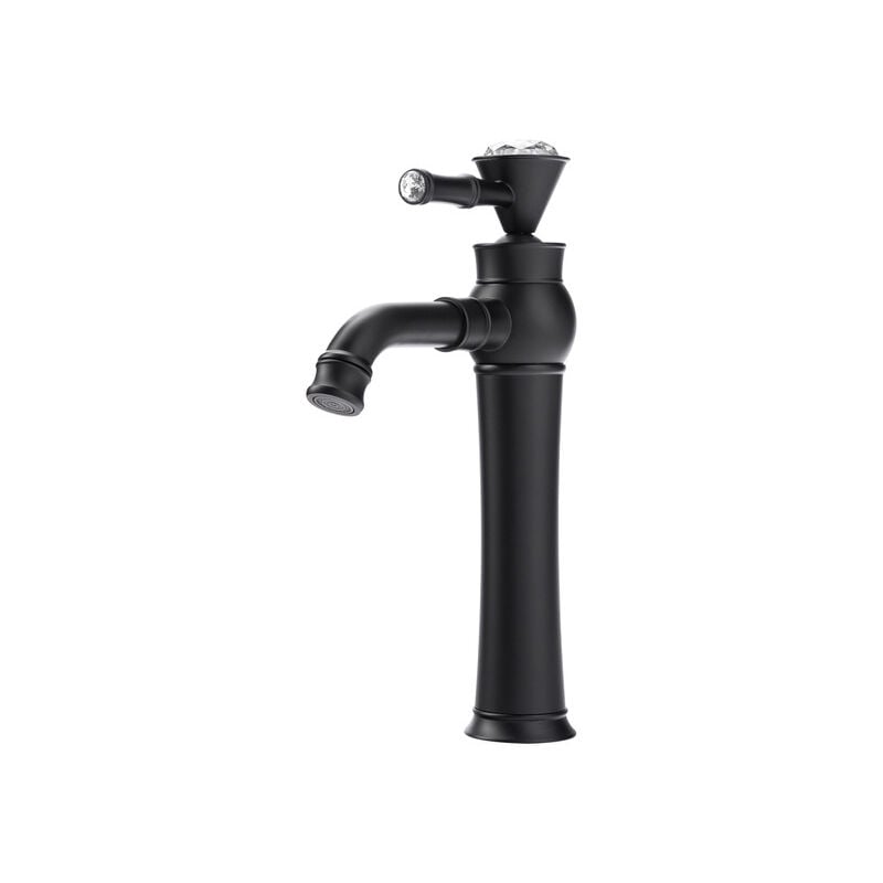 Desconocido - silla Mitigeur lavabo retro bec haut en Laiton, économie d'eau, Noir