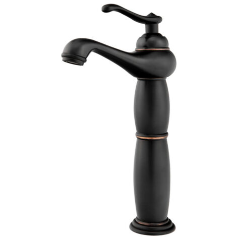 SILLA Mitigeur lavabo retro bec haut en Laiton, économie d'eau, Noir