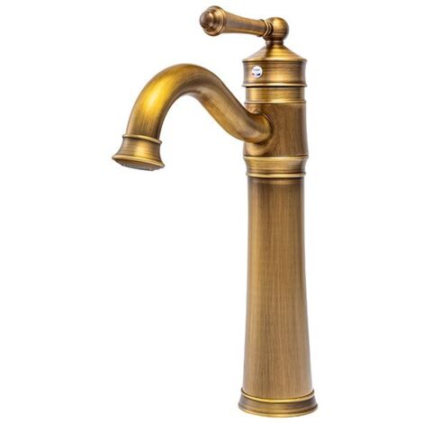SILLA Mitigeur lavabo retro bec haut en Laiton, économie d'eau, Vintage doré