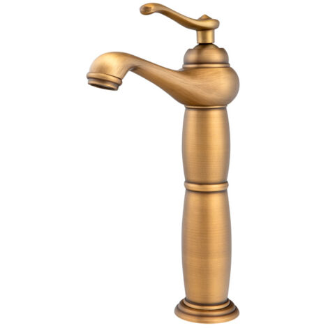 SILLA Mitigeur lavabo retro bec haut en Laiton, économie d'eau, Vintage doré