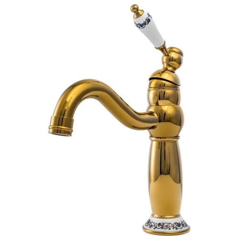 SILLA Mitigeur lavabo retro en Laiton, économie d'eau, Doré