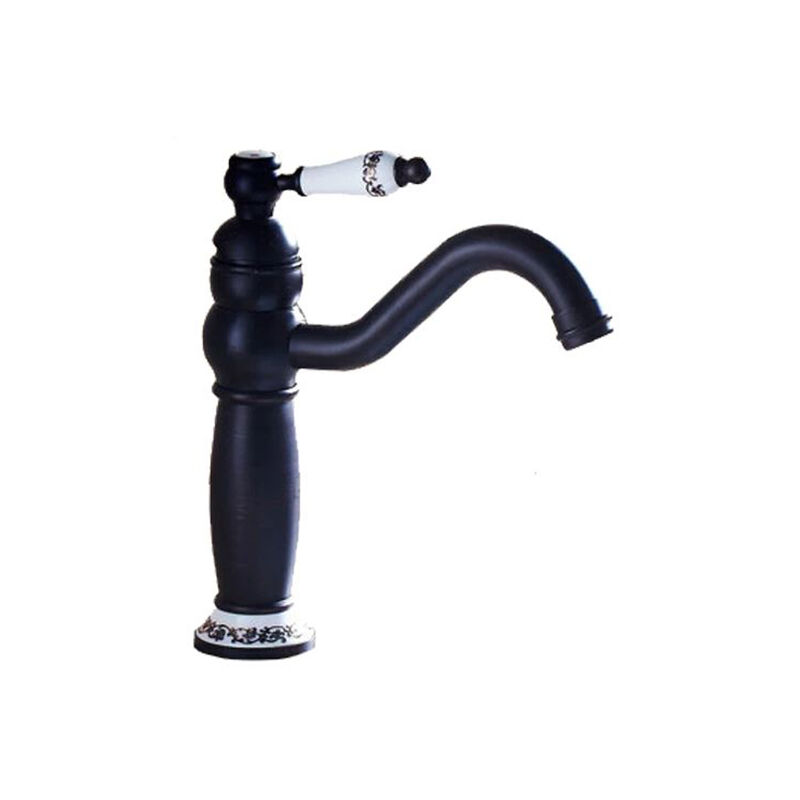 Desconocido - silla Mitigeur lavabo retro en Laiton, économie d'eau, Noir