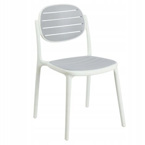 Silla moderna GRIS-BLANCA para TERRAZA BALCÓN fabricada en plástico