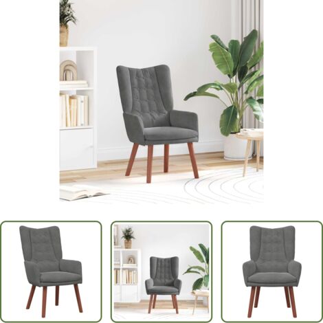 Silla moderna -  sillón Gris oscuro 63 x 67 x 94 cm Terciopelo