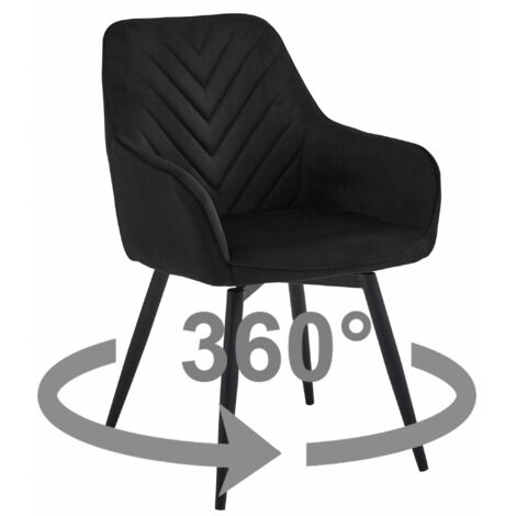 Silla NANA360 - terciopelo negro / patas negras x 1