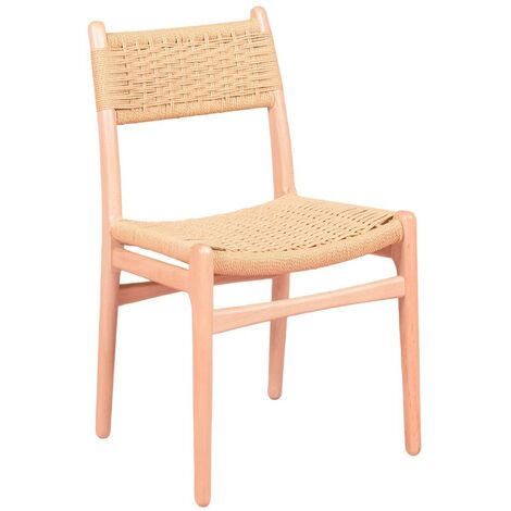 Silla nórdica Liam en madera de haya y cuerda natural Haya natural - Haya natural