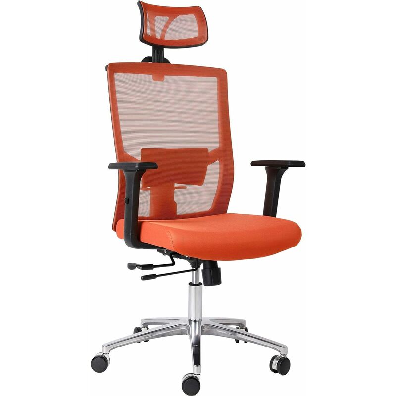 

Silla Oficina Ergonómica Giratoria 360°, Silla de Escritorio de Malla con Altura, Reposabrazos y Apoyabrazos Ajustables, Transpirable, Carga