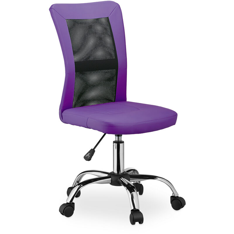 

Silla Oficina Ergonómica Transpirable, Giratoria, 90 kg, Piel Sintética, 102 x 55 x 55 cm, Lila