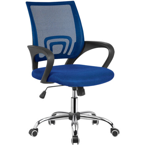 Silla Oficina Saray Giratoria Con Brazos Azul