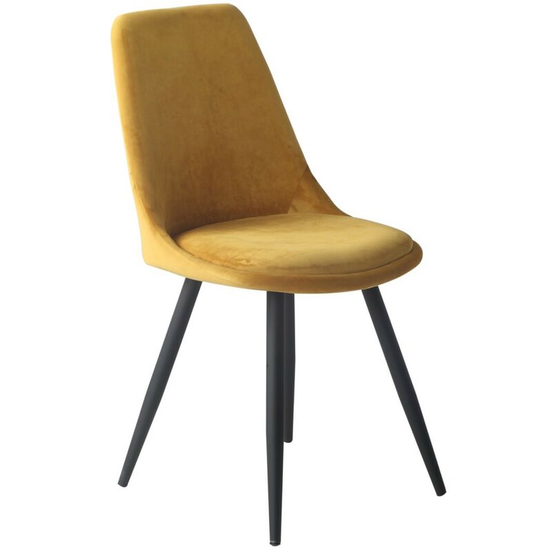 

Silla OLD BLACK, metal, terciopelo amarillo mostaza