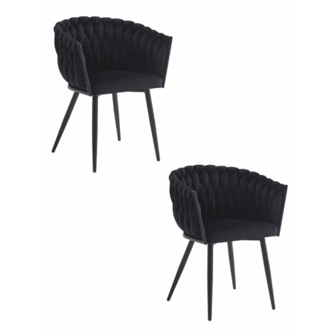 Silla ORION - terciopelo negro x 2