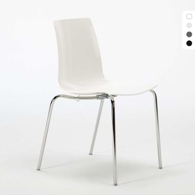 

Silla para bar y cocina con soporte de acero apilable Lollipop Blanco - Grand Soleil