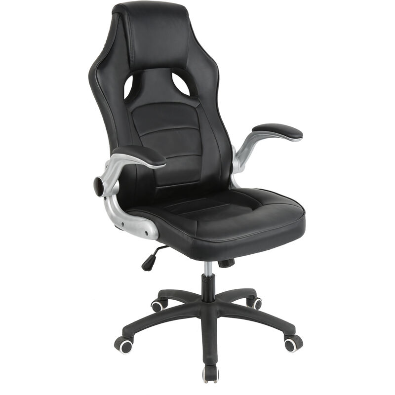 

Silla para juegos, Negra, silla de oficina para carreras, silla para juegos de cuero PU, cojín lumbar y reposacabezas, altura ajustable - Blanc