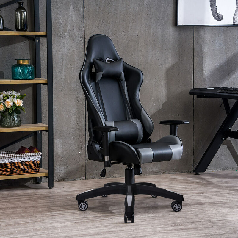 

Silla para juegos Silla de oficina giratoria ajustable Silla para computadora con respaldo alto Silla de oficina de cuero PU Silla ergonómica