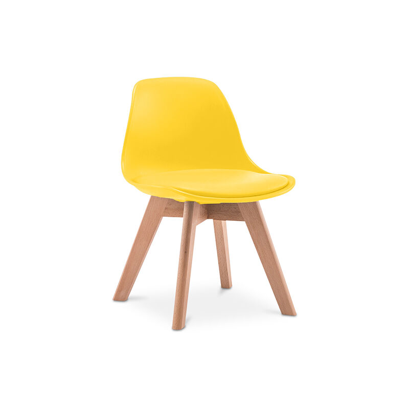 

Silla para niños acolchada de madera y polipropileno Amarillo