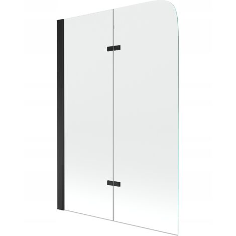 Silla Pare-baignoire fixe, 80x140 cm, Noir