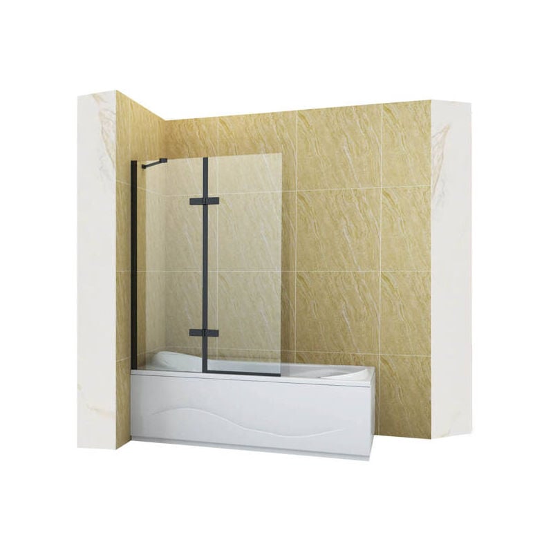 Silla Pare-baignoire GARETT, fixe, 120x150 cm, Noir