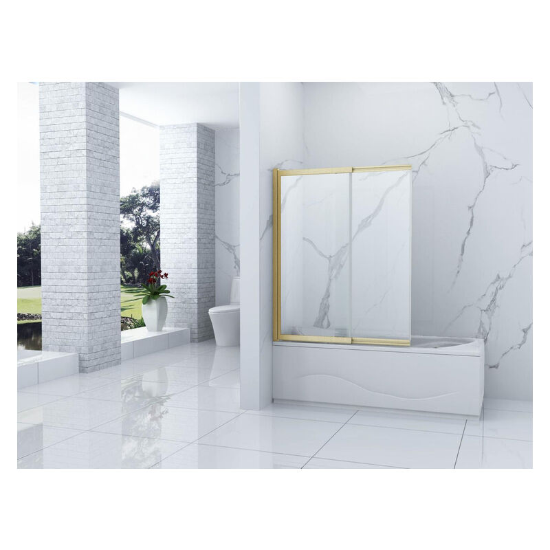 Silla Pare-baignoire SPENCER, rabattable, 100x150 CM, Doré brossé