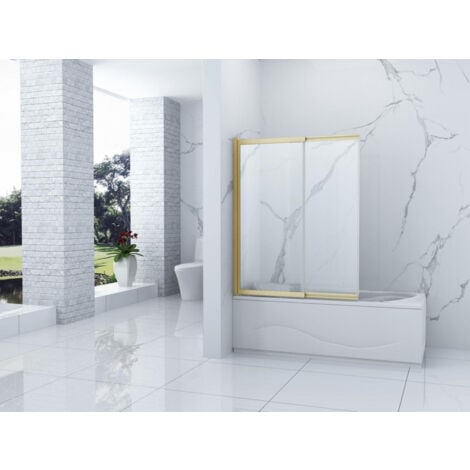 DESCONOCIDO Silla Pare-baignoire SPENCER, rabattable, 100x150 CM, Doré brossé