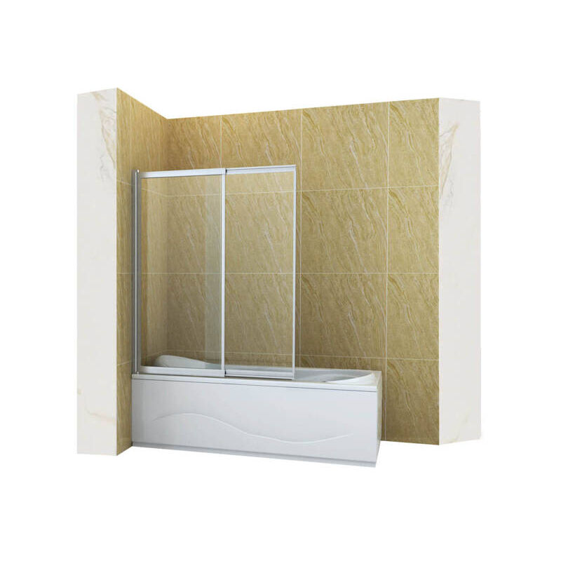 Desconocido - Silla Pare-baignoire spencer, rabattable, 85x150 cm, Chromé