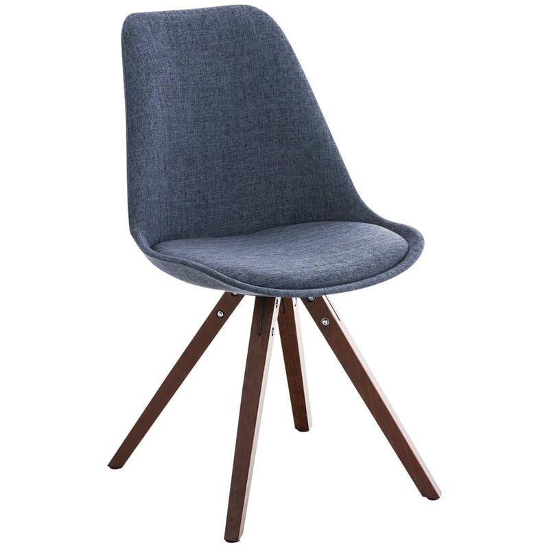 

Silla Pegleg Square En Tela & En Nogal Azul