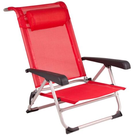 Silla playa baja aluminio rojo 1204793 CRESPO