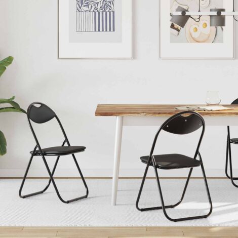 Silla Plegable 2 pcs Negro 48 x 43,5 x 81 cm Cuero sintético