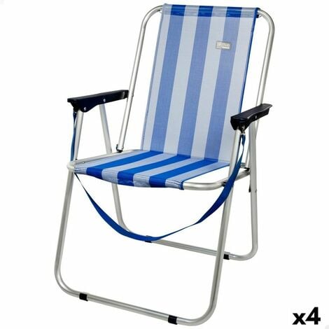 Taburete Plegable Aktive Azul Camping 30 x 37 x 40 cm (4 Unidades) 