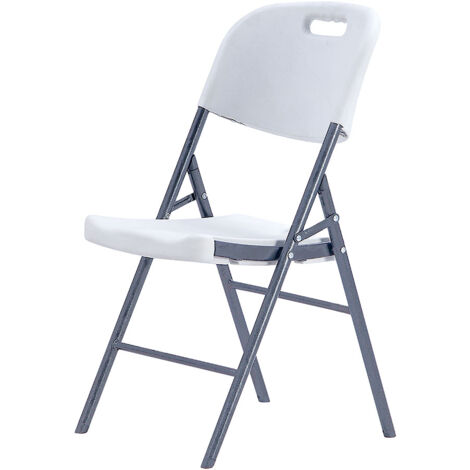 Silla plegable blanca 86,5 x 47 x 54 cm