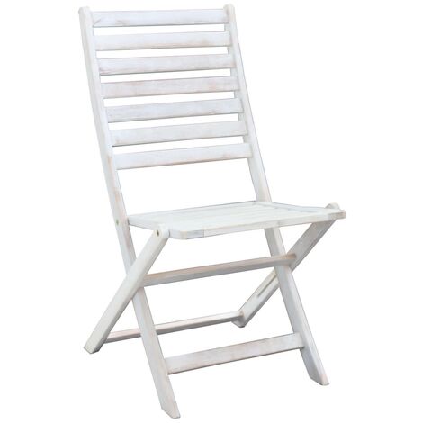 Silla plegable blanca de madera exterior mod.Serena