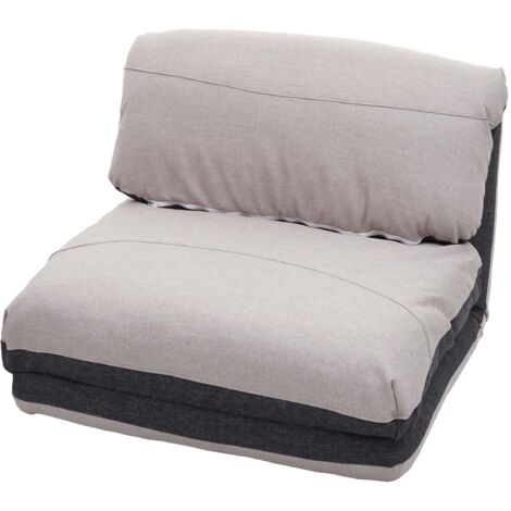 Silla plegable cama colchón sillón relax respaldo ajustable gris oscuro/tela gris claro 040003097