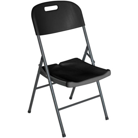 Silla Plegable con Asa Negra 47x58x87cm 7house - Negro