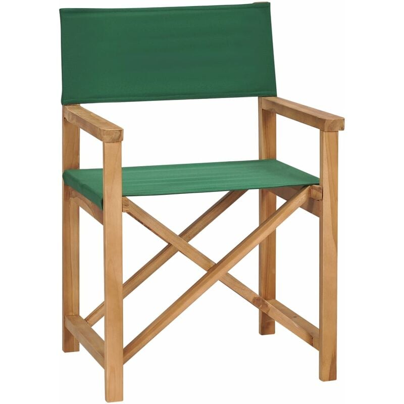 

Silla plegable de director madera maciza de teca verde - Verde