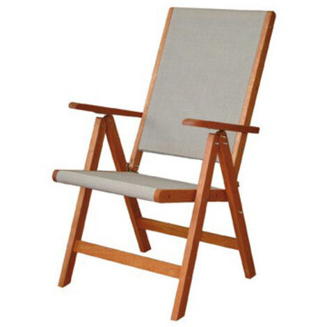 Silla plegable de madera Meranti y tela Batilyne Gengis Kan para exteriores