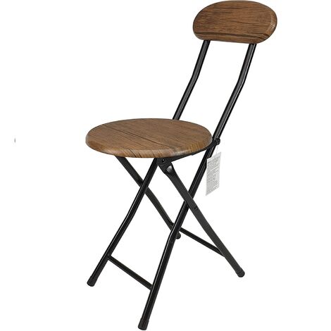 Silla plegable de metal y madera  Negro