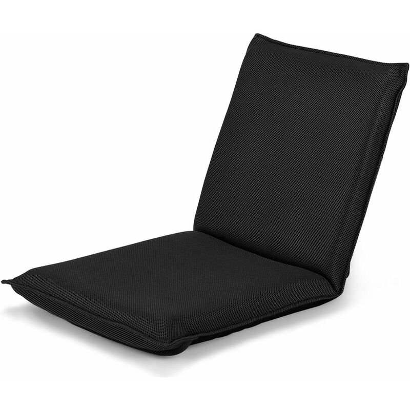 

Silla Plegable de Suelo Silla de Piso con Respaldo Ajustable de 6 Posiciones Silla Tapizada para Salón Dormitorio Estudio (Negro)