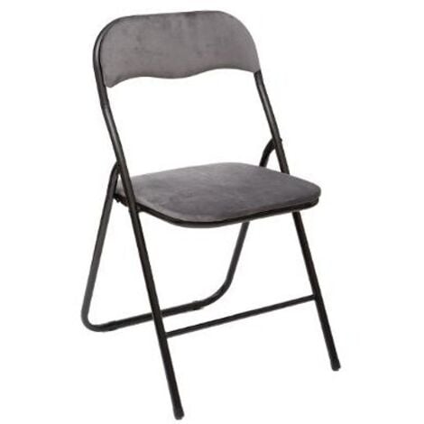 5FIVE SIMPLY SMART Silla plegable de terciopelo, 39x39x43 cm - Gris